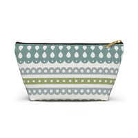 Ribbon Candy Accessory Pouch w T-bottom in Aqua